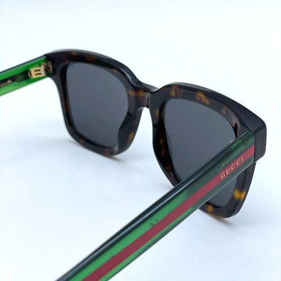 NEW GUCCI GG0001SN 003 Havana Colorful Gray Square Unisex Sunglasses - Picture 9 of 13